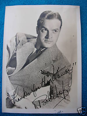 Bob Hope signed 7"x5" Photograph